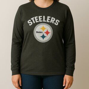 Women’s Pittsburgh Steelers Long Sleeve Graphic Tee – Dark Heather Gray